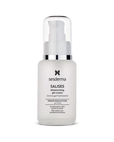 Envase de Salises Crema gel hidratante sobre fondo blanco