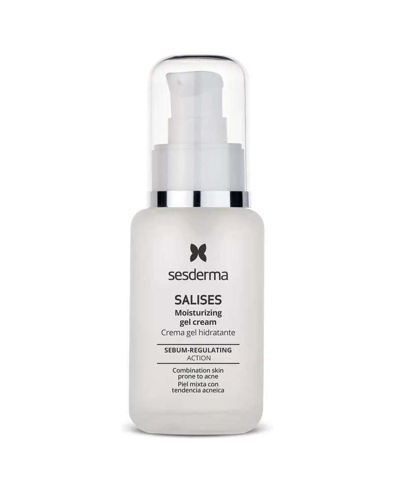 Envase de Salises Crema gel hidratante sobre fondo blanco