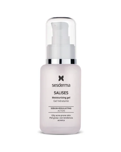 Envase de Salises Gel hidratante sobre fondo blanco