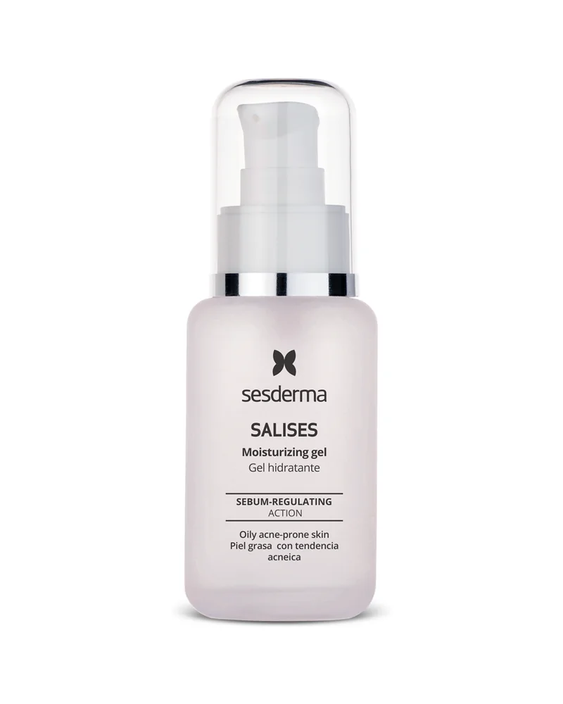 Envase de Salises Gel hidratante sobre fondo blanco