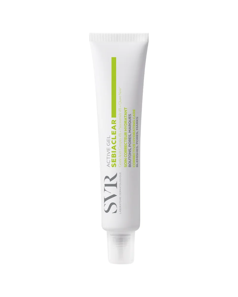 Envase de Sebiaclear Active Gel sobre fondo blanco