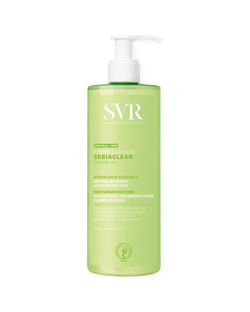 Envase de Sebiaclear Crème Lavante sobre fondo blanco