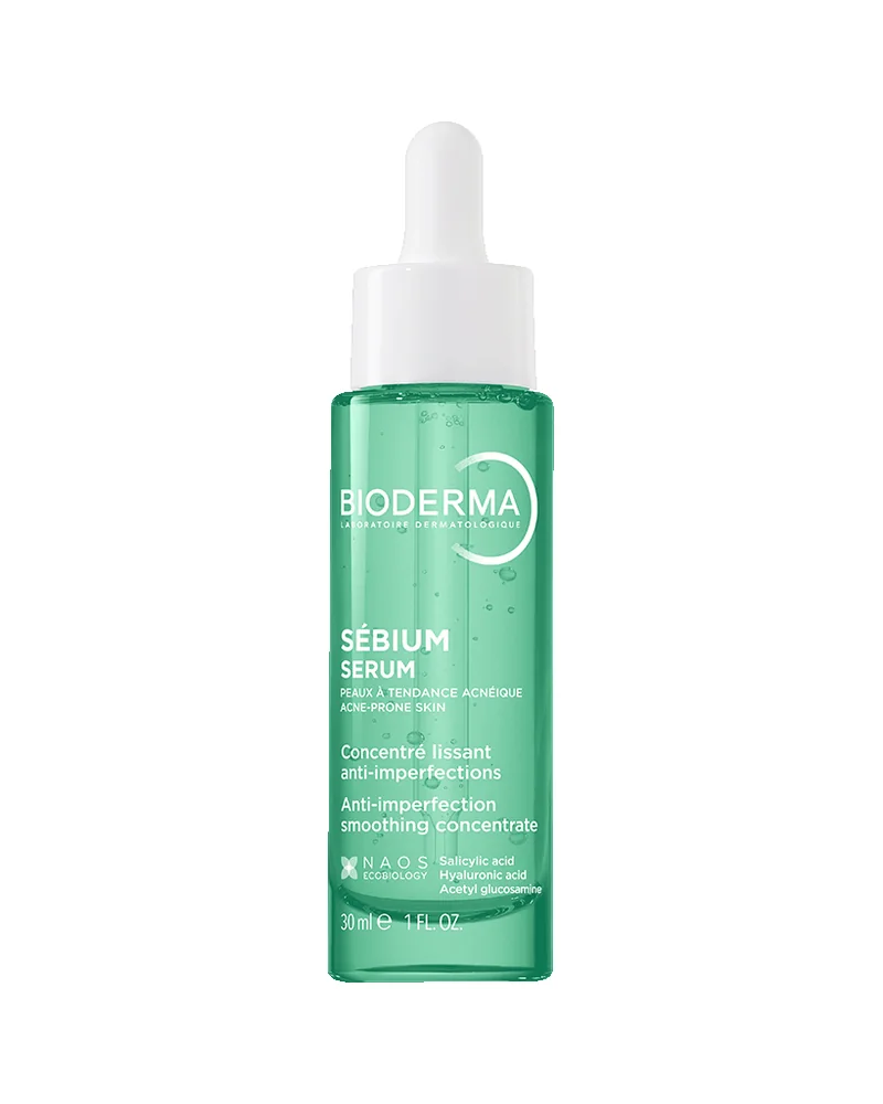 Envase de Sébium Sérum sobre fondo blanco