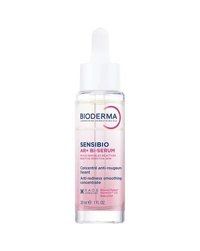 Envase de Sensibio AR+ Bi-serum sobre fondo blanco