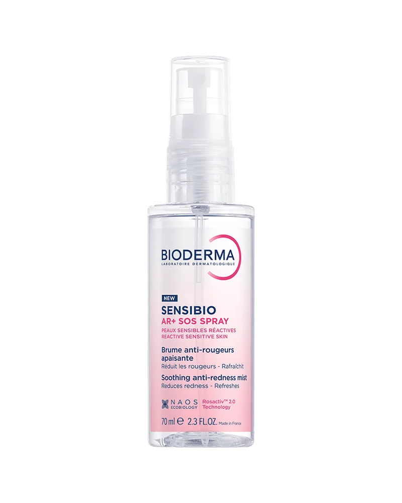 Envase de Sensibio AR+ SOS Spray sobre fondo blanco