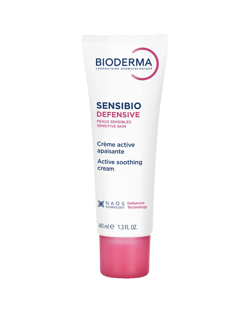 Envase de Sensibio Defensive sobre fondo blanco