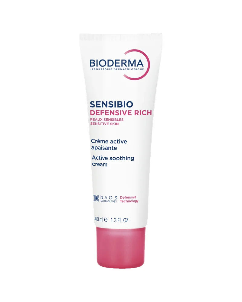 Envase de Sensibio Defensive Rich sobre fondo blanco