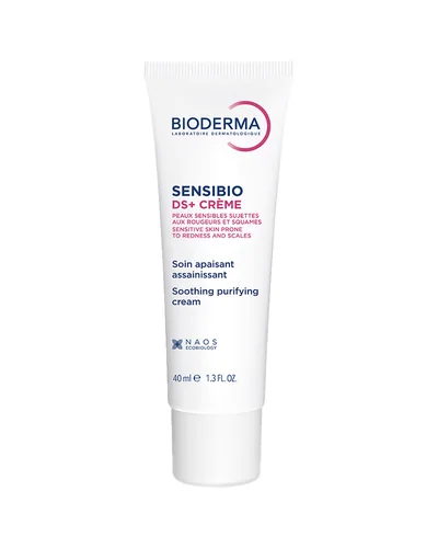 Envase de Sensibio DS+ Crema sobre fondo blanco