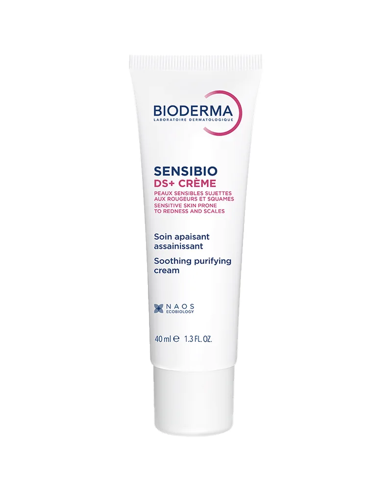 Envase de Sensibio DS+ Crema sobre fondo blanco