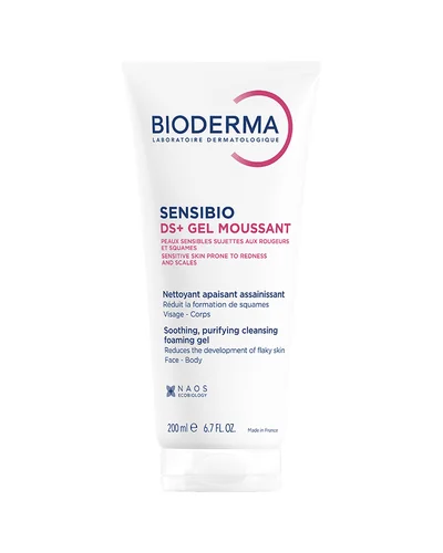 Envase de Sensibio DS+ Gel Moussant sobre fondo blanco