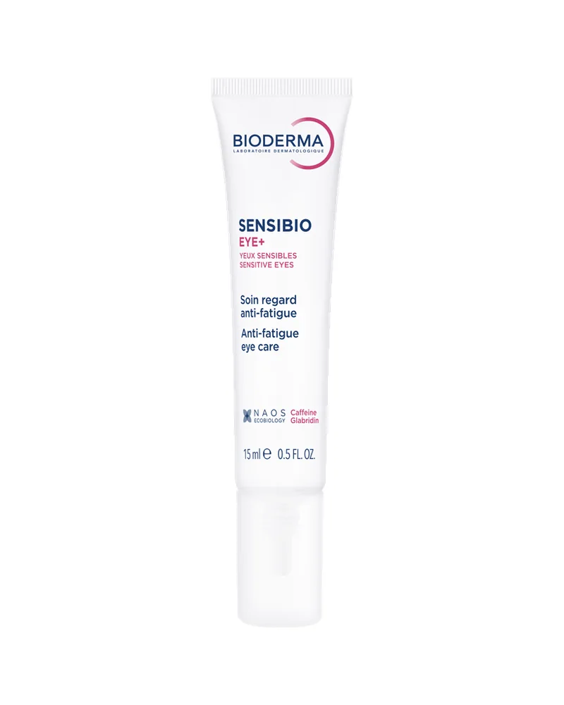 Envase de Sensibio Eye+ sobre fondo blanco