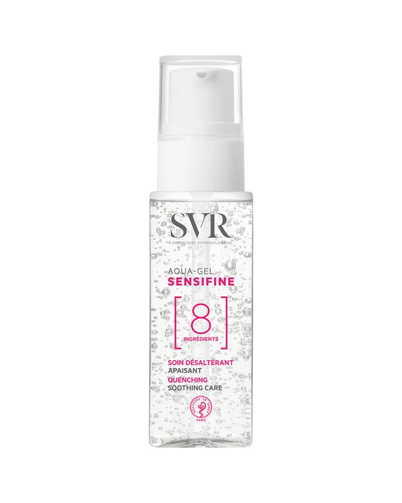 Envase de Sensifine Aqua-Gel sobre fondo blanco