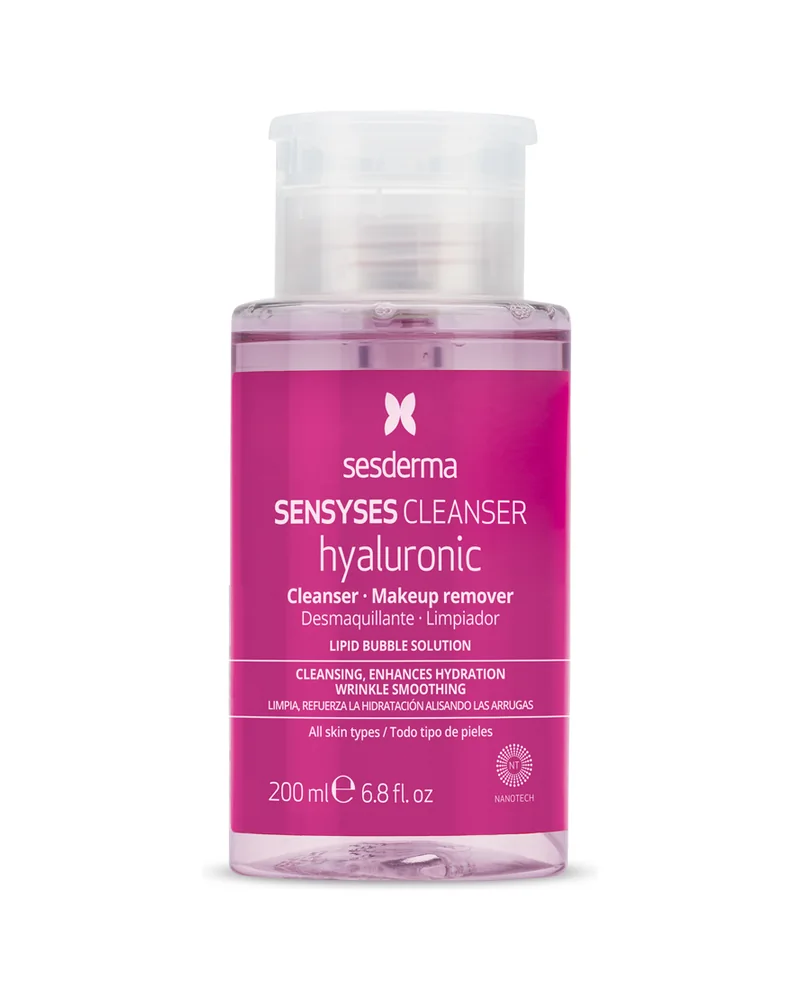 Envase de Sensyses Cleanser Hyaluronic sobre fondo blanco