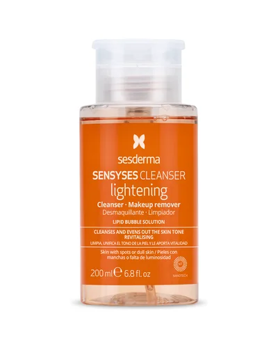 Envase de Sensyses Lightening Cleanser sobre fondo blanco