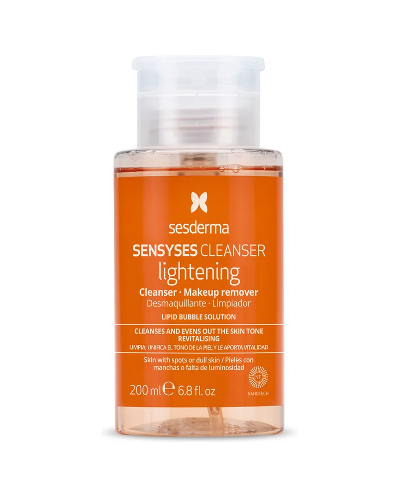 Envase de Sensyses Lightening Cleanser sobre fondo blanco