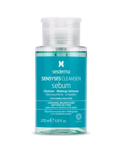 Envase de Sensyses Cleanser Sebum sobre fondo blanco