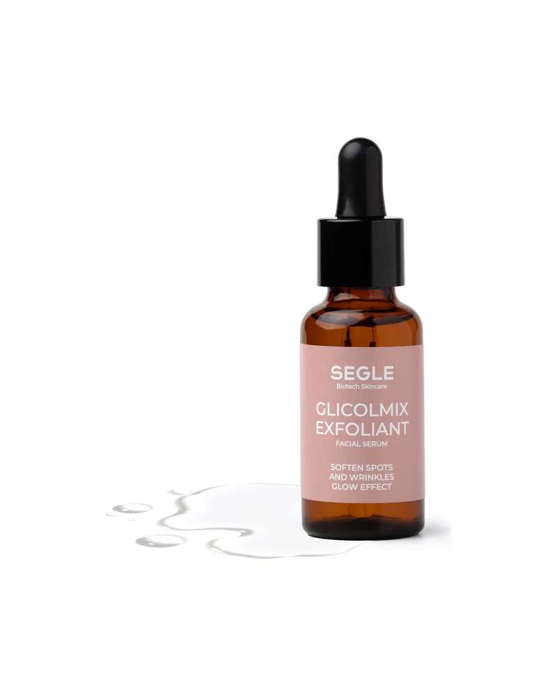 Envase de Sérum Glicolmix Exfoliante sobre fondo blanco