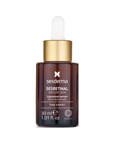 Envase de Sesretinal Mature Skin Liposomal Serum sobre fondo blanco