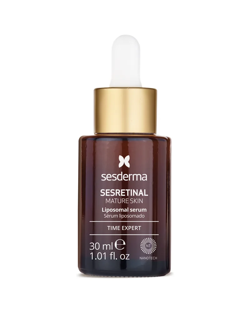 Envase de Sesretinal Mature Skin Liposomal Serum sobre fondo blanco