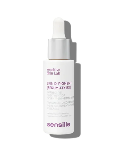 Envase de Skin D-Pigment Serum ATX B3 sobre fondo blanco