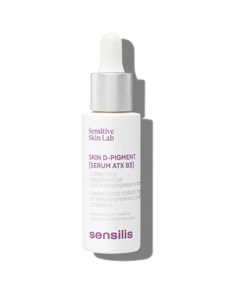 Envase de Skin D-Pigment Serum ATX B3 sobre fondo blanco