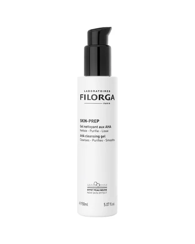 Envase de Skin-Prep AHA Cleansing Gel sobre fondo blanco