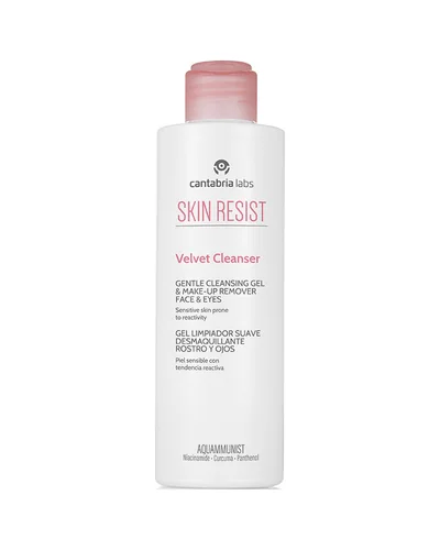 Envase de Skin Resist Velvet Cleanser sobre fondo blanco