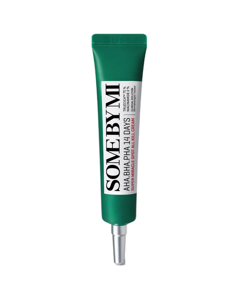 Envase de AHA·BHA·PHA 14 Days Super Miracle Spot All Kill Cream sobre fondo blanco