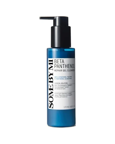 Envase de Beta Panthenol Repair Gel Cleanser sobre fondo blanco