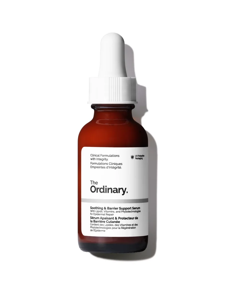 Envase de Soothing & Barrier Support Serum sobre fondo blanco