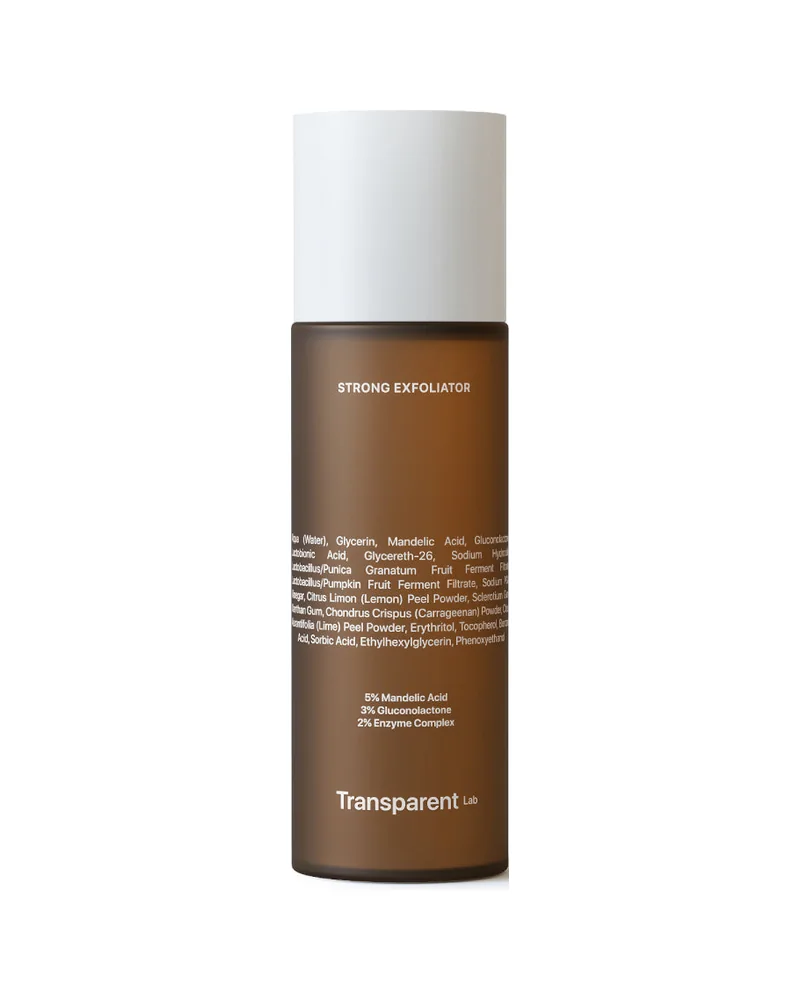 Envase de Strong Exfoliator sobre fondo blanco