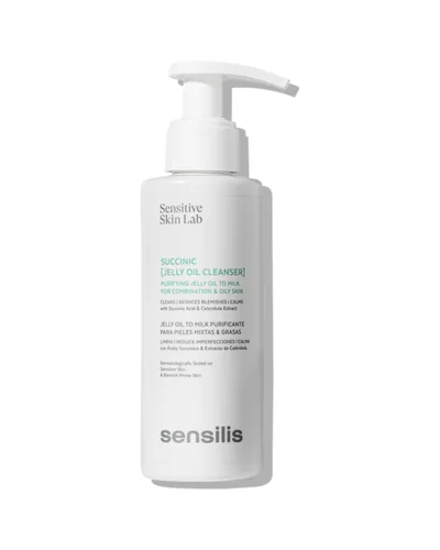 Envase de Succinic Jelly Oil Cleanser sobre fondo blanco