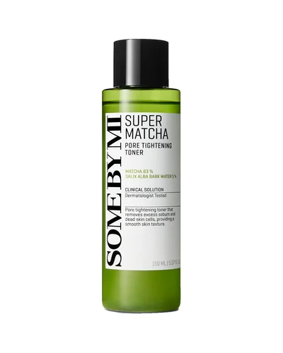 Envase de Super Matcha Pore Tightening Toner sobre fondo blanco