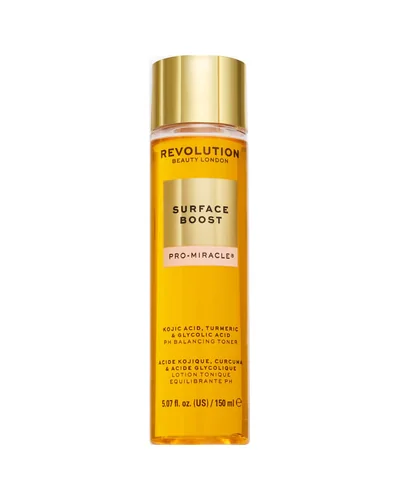 Frasco de Pro Miracle Surface Boost Toner sobre fondo blanco