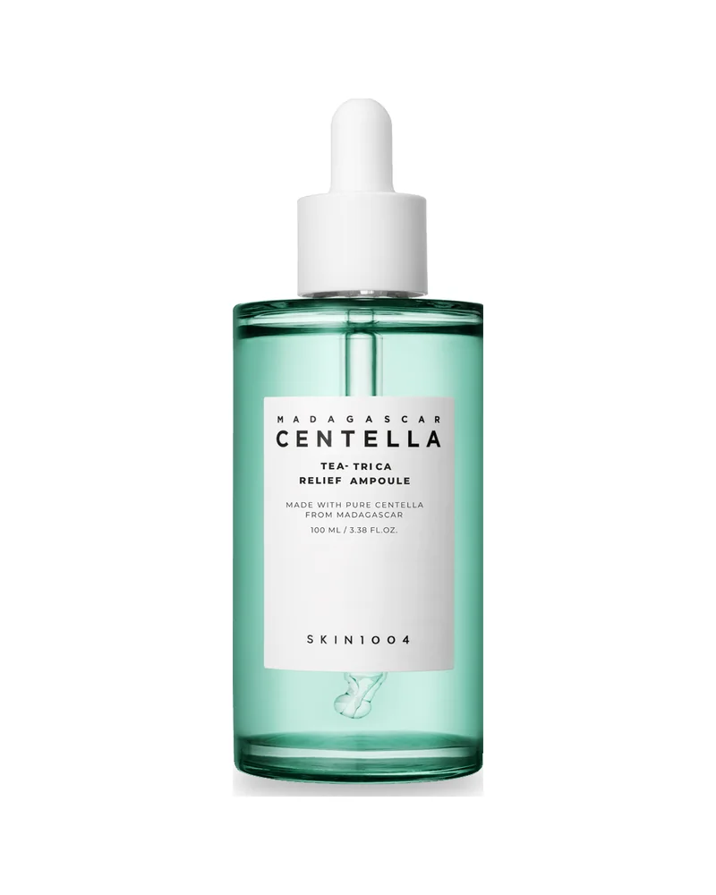 Envase de Madagascar Centella Tea-Trica Relief Ampoule sobre fondo blanco