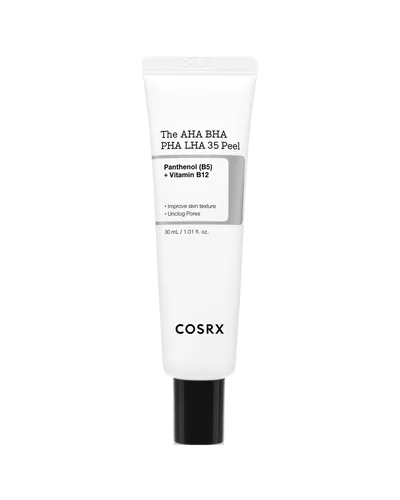 Envase de The AHA BHA PHA LHA 35 Peel sobre fondo blanco