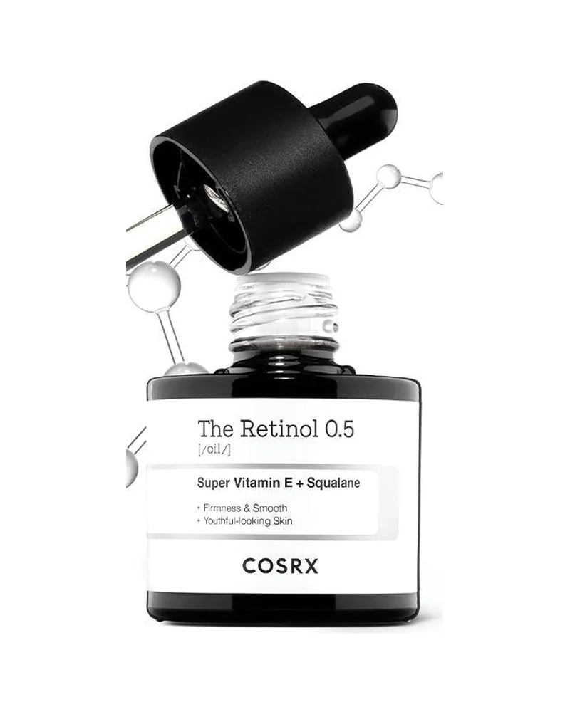 Envase de The Retinol 0.5 Oil sobre fondo blanco
