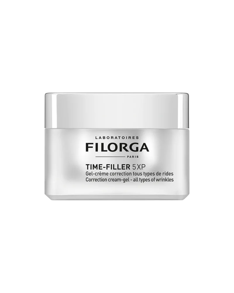 Tarro de Time-Filler 5XP Gel-Crema sobre fondo blanco