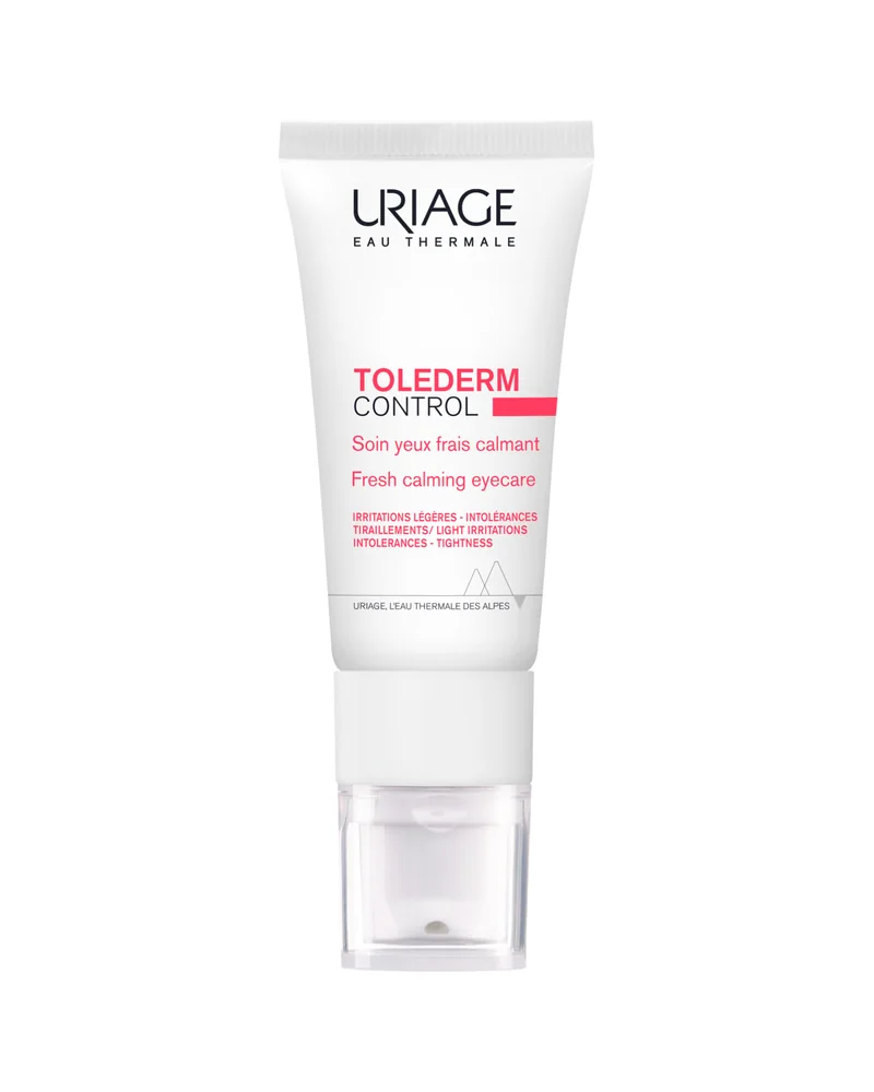 Envase de Toléderm Control Contorno de Ojos sobre fondo blanco