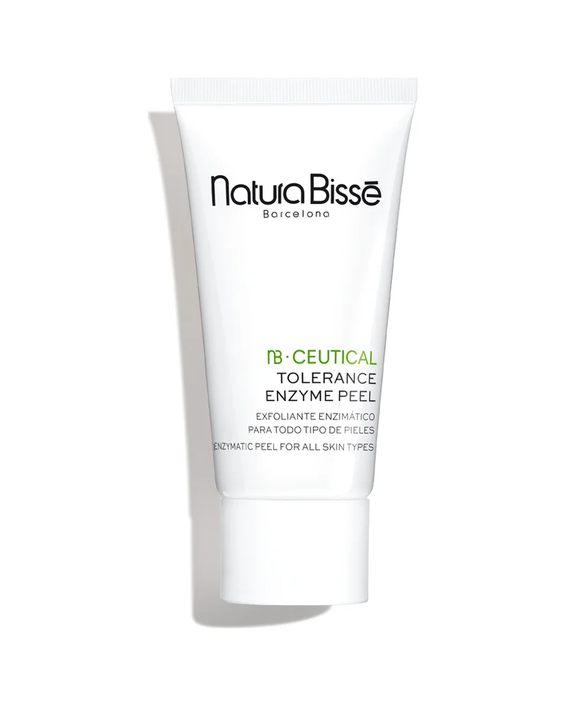 Envase de Tolerance Enzyme Peel sobre fondo blanco