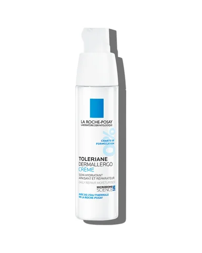 Envase de Toleriane Dermallergo Crema sobre fondo blanco