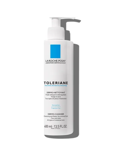 Envase de Toleriane Dermolimpiador sobre fondo blanco