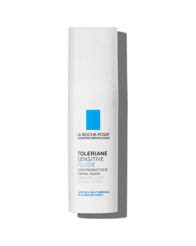 Envase de Toleriane Sensitive Fluido sobre fondo blanco