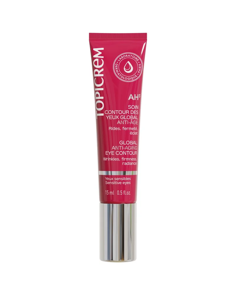 Tubo de AH3 Contorno de Ojos Global Antiedad sobre fondo blanco