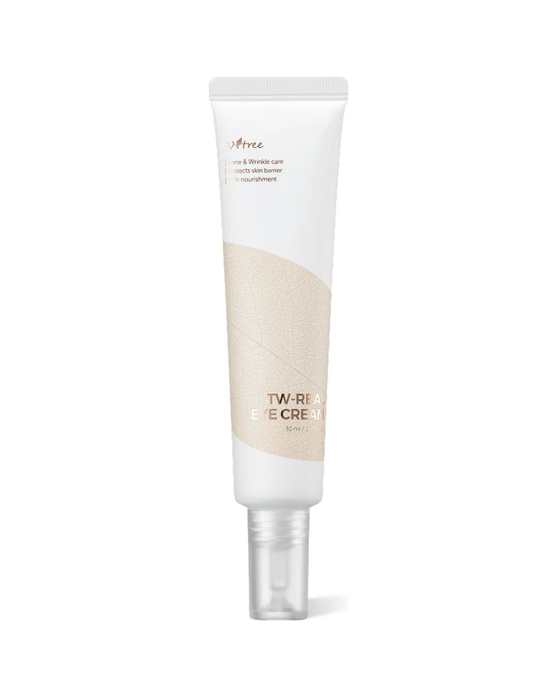 Tubo de TW-Real Eye Cream sobre fondo blanco