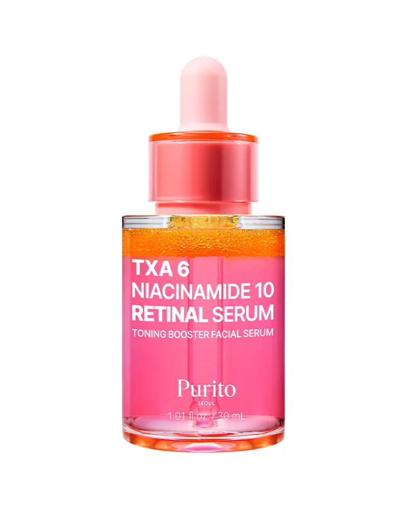 Envase de TXA 6 Niacinamide 10 Retinal Serum sobre fondo blanco