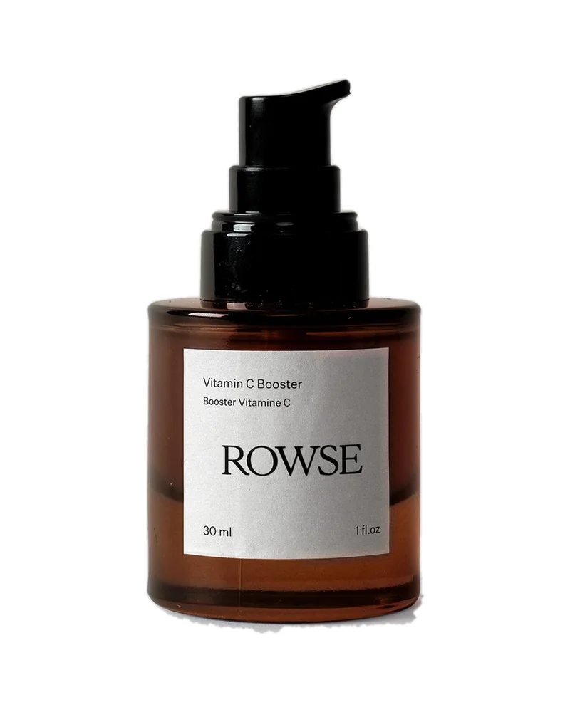 Envase de Booster de Vitamina C de Rowse sobre fondo blanco