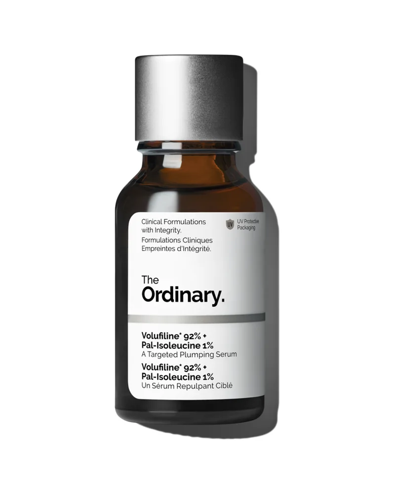 Envase de Volufiline 92% + Pal-Isoleucine 1% sobre fondo blanco