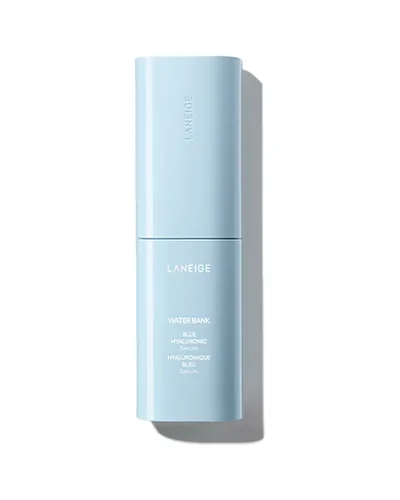 Frasco de Water Bank Blue Hyaluronic Serum cerrado sobre fondo blanco