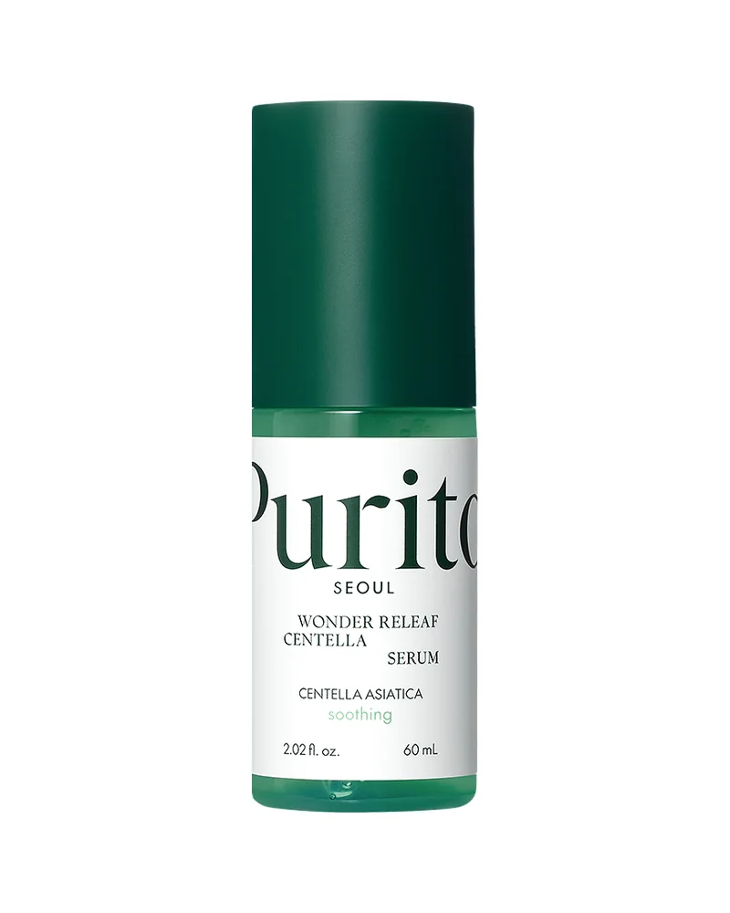 Envase de Wonder Releaf Centella Serum sobre fondo blanco